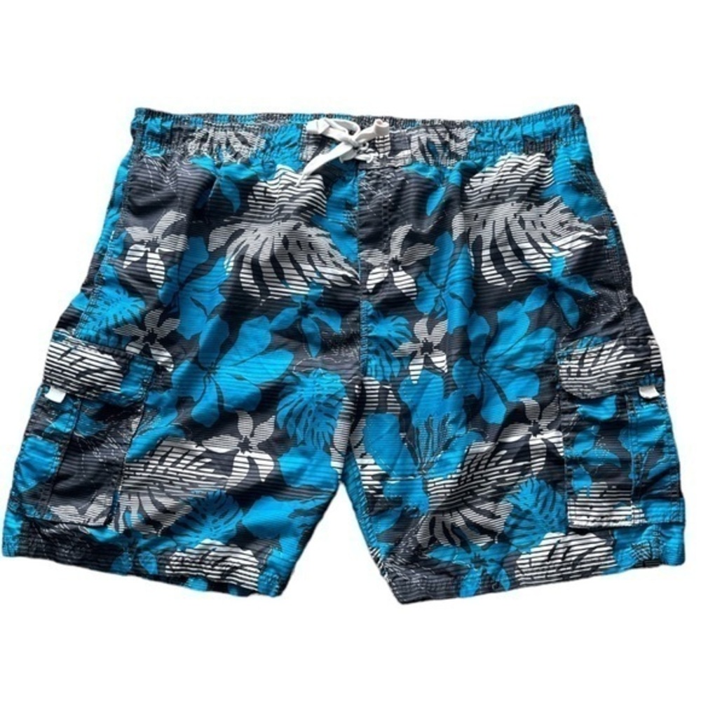 Men's KANU SURF TEAL BLACK SHORTS SIZE 2XL GUC #0003